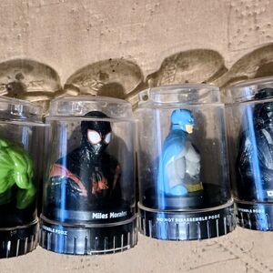 Superhero Collectible Figures  Bottle Topper Set.